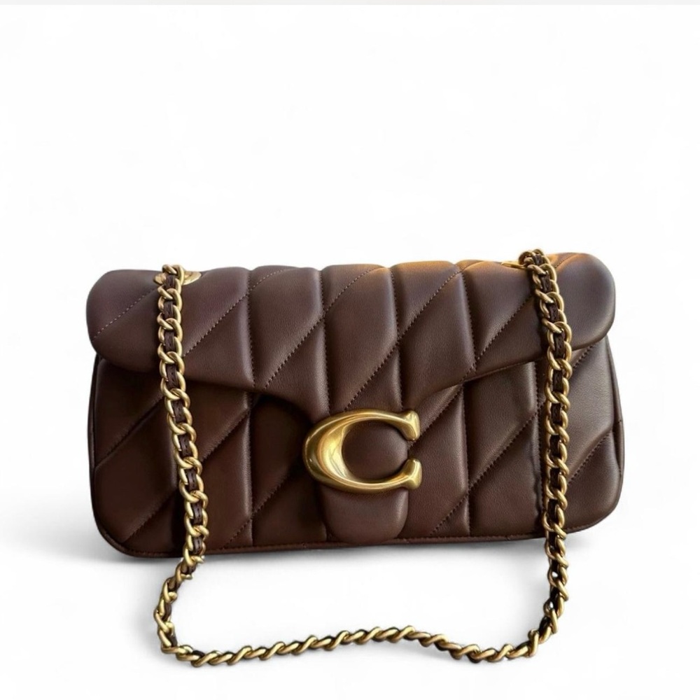 Coach Quilted Shoulder Bag in Brown with Gold Hardware - Picture 2 of 6